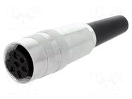 Connector: M16; plug; female; PIN: 6; 5A; 250V; soldering; for cable LUMBERG
