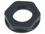 Nut; PG7; polyamide; UL94V-2; 19mm; black; -20÷100°C; Thread: PG LAPP