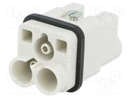 Connector: HDC; contact insert; male; S-Q2/0; PIN: 3; 2+PE; size 3A MOLEX