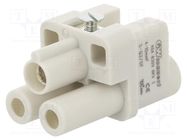 Connector: HDC; contact insert; female; S-Q2/0; PIN: 3; 2+PE; 40A 