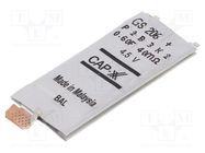 Supercapacitor; SMD; 0.6F; 4.5VDC; ±20%; 39x17x2.7mm; 30A; -40÷70°C CAP-XX