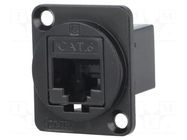 Coupler; FT; Cat: 6; 8p8c; RJ45 socket,both sides; 19x24mm; metal CLIFF