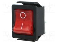 ROCKER; DPST; Pos: 2; ON-OFF; 16A/250VAC; red; neon lamp; 1350; 250V BULGIN