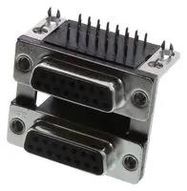 STACKED D-SUB CONN, RCPT OVER RCPT, 15P