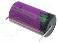 Battery: lithium (LTC); D; 3.6V; 19000mAh; non-rechargeable TADIRAN