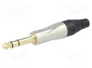 Connector: Jack 6,3mm; plug; male; stereo; ways: 3; straight; grey 