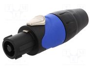 Connector: loudspeaker; plug; female; PIN: 4; for cable; 30A; 133V AMPHENOL