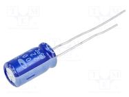 Capacitor: electrolytic; THT; 22uF; 100VDC; Ø6.3x11mm; Pitch: 2.5mm SAMWHA