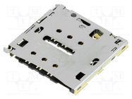 Connector: for cards; Micro SIM; without card tray; SMT; PIN: 6 