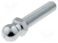 Pin; M10; steel; Ø: 14mm; Plating: zinc; Thread len: 43mm ELESA+GANTER