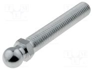 Pin; M12; steel; Ø: 14mm; Plating: zinc; Thread len: 68mm ELESA+GANTER