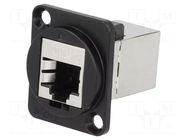Coupler; FT; Cat: 6; shielded; 8p8c; RJ45 socket,both sides; metal CLIFF