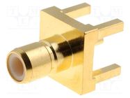 Connector: SMB; socket; male; straight; 50Ω; THT; PTFE; gold-plated AMPHENOL RF