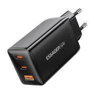 Wall charger, Essager, ECTAC-DYB01-Z, GaN, 2xUSB-C, USB-A, 67W (black), Essager