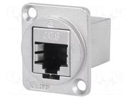 Coupler; FT; Cat: 6; shielded; 8p8c; RJ45 socket,both sides; metal CLIFF