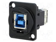 Coupler; USB A socket,USB B socket; FT; USB 3.0; metal; 19x24mm CLIFF