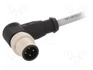 Connector: M12; plug; PIN: 4; male; A code-DeviceNet / CANopen; 2m HARTING