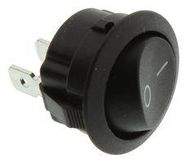 ROCKER SWITCH, SPST, BLACK, PANEL