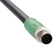 SENSOR/ACTR CBL, 12P, M12 PLUG-FREE END