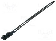 Cable tie; multi use; L: 180mm; W: 7mm; polyurethane; 57N; black HELLERMANNTYTON