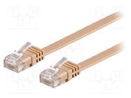 Patch cord; U/UTP; 6; stranded; Cu; PVC; light brown; 5m; 32AWG Goobay