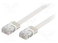 Patch cord; U/UTP; 6; stranded; Cu; PVC; white; 0.5m; 32AWG Goobay