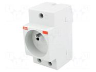 E-type socket; 250VAC; 16A; for DIN rail mounting ABB