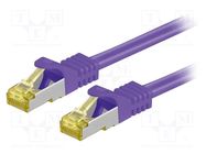 Patch cord; S/FTP; 6a; stranded; Cu; LSZH; violet; 0.5m; 26AWG Goobay