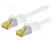 Patch cord; S/FTP; 6a; stranded; Cu; LSZH; white; 0.5m; 26AWG Goobay