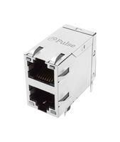 RJ45 CONN, R/A JACK, 8P8C, 1X2 PORT, THT