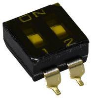 DIP SW, 2CKT, SPST-NO, 0.025A/24VDC, SMD