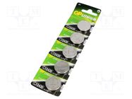 Battery: lithium; CR2430,coin; 3V; 270mAh; non-rechargeable; 5pcs. GP