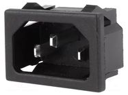 Connector: AC supply; socket; male; 10A; 250VAC; C14 (E); IEC 60320 CANAL ELECTRONIC