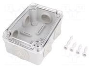 Enclosure: junction box; X: 80mm; Y: 120mm; Z: 50mm; IP65; grey PAWBOL