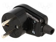 Connector: AC supply; male; plug; 2P+PE; 230VAC; 16A; black; PIN: 3 PLASTROL