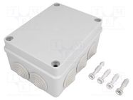 Enclosure: junction box; X: 110mm; Y: 150mm; Z: 70mm; IP65; grey PAWBOL