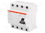 RCD breaker; Inom: 25A; Ires: 30mA; Max surge current: 250A; IP20 ABB