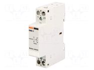 Contactor: 2-pole installation; 20A; 24VAC,24VDC; NC + NO; CN20 LOVATO ELECTRIC
