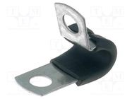 Fixing clamp; ØBundle : 6.4mm; W: 12.7mm; steel; Ømount.hole: 6.7mm ESSENTRA