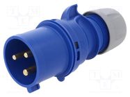 Connector: AC supply; plug; male; 32A; 230VAC; IEC 60309; IP44 PCE