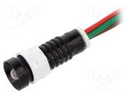 Indicator: LED; recessed; red/green; 24VDC; 24VAC; Ø11mm; IP40 