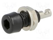 Connector: 2mm banana; socket; 10A; 60VDC; Overall len: 17mm; black ELECTRO-PJP