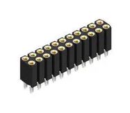 PCB RCPT, 22POS, 2ROW, 2.54MM, PRESS FIT