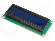 Display: LCD; alphanumeric; STN Negative; 16x2; blue; 80x36x13.5mm RAYSTAR OPTRONICS