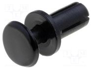 Rivet; polyamide; Panel cutout diam: 4mm; black 