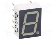 Display: LED; 7-segment; 10mm; 0.39"; No.char: 1; orange-red; anode VISHAY