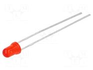 LED; red; 3mm; 1500÷3200mcd; 45°; Front: convex; 2÷2.4VDC LITEON