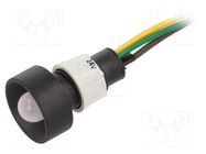 Indicator: LED; recessed; yellow/green; 24VDC; 24VAC; Ø13mm; IP40 