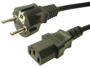 PWR CORD, CEE 7/7 PLUG-IEC C13, 1M, BLK