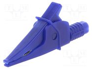 Crocodile clip; 20A; blue; max.39mm; 1kV; Connection: 4mm socket CLIFF